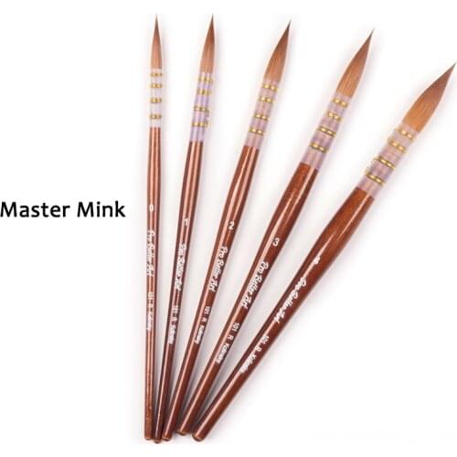 High Quality Oval Watercolor Paint Brushes, Round Mink Hair Paint Brush Set for Art Painting, Gouache, Wash/Mop Art Supplies