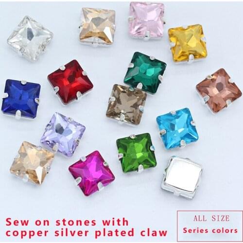 All-size square sewing glass stone sew on flatback crystal rhinestone Gem DIY jewelry bag hat headwear shoes garment Accessories