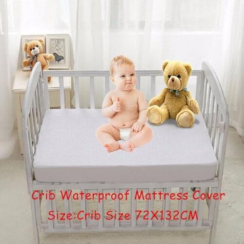72X132CM Cotton Terry Waterproof Mattress Protector for Baby Toddler Bed Cover Crib Mattress Protector Pad Waterproof Bed Sheets