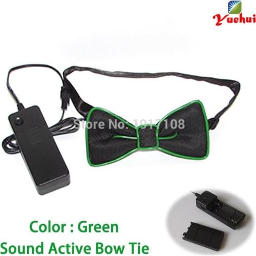 Fashion10 color Luminous Party decor Sound active LED bow tie glowing EL Wire Bow tie For Club,dance,DJ,Wedding Decoration