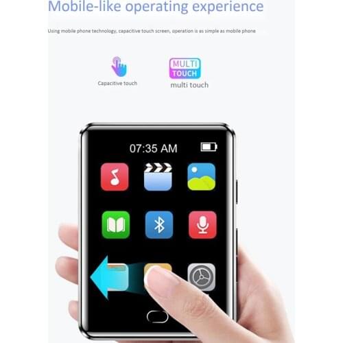 JABS Music Player 2.5 Inch MP4 Full Sn Bluetooth Music Player Zinc Alloy External Lossless Mp4 with Press Sn Function