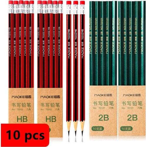 Primary School Students HB Pencil Set 2B Exam Sketch Red Rod Hexagonal Rod Pencil Stationery A Box Of Pencil Study Stationery