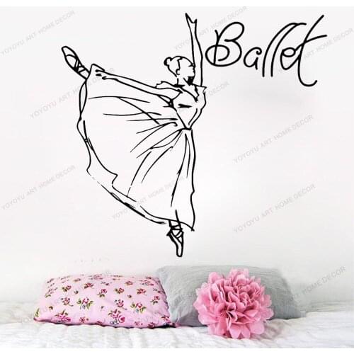Ballet Wall Decal | Ballerina Wall Sticker | Dance Wall Decor Dancing Vinyl Decal Sticker Bedroom Decoration yw-528