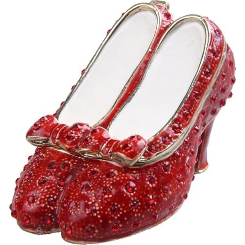 Wizard of oz gifts slipper bejeweled jewelry box fashion shoe trinket box metal vintage decoration