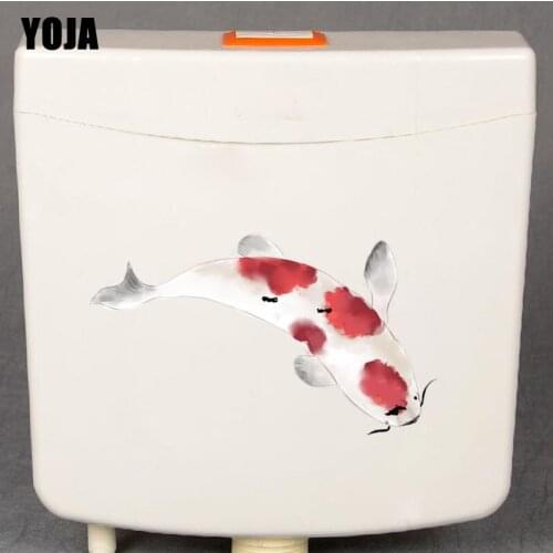 YOJA 23.6*20.5CM Modern Cartoon Animal Fish Wall Decal Toilet Sticker Living Room Home Decor T3-0967