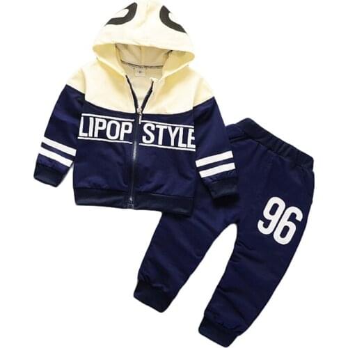 Hooded Sweatshirt Sets Baby Girl Boys Casual Outfits Newborn Long Sleeve +Pants 2Pcs Kids Letter Printing Clothes Suit Clothing