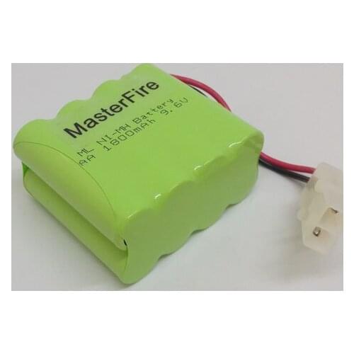 MasterFire 5PACK/LOT New 9.6V AA 1800mAh Ni-Mh Battery Rechargeable NiMH Batteries Pack with plug