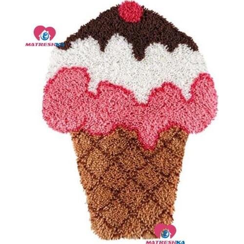 Diy Latch Hook Rug Kits"ice cream"knitted carpet embroidery klink haak kleed needle for carpet embroidery Foamiran for crafts