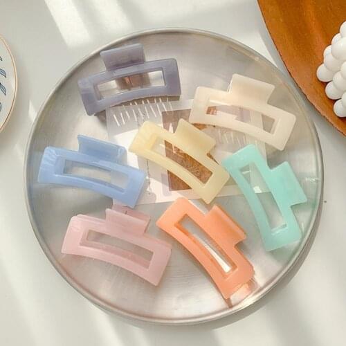 Women Elegant Barrette Solid Color Hairpin Headwear Hair Claw Clips Hair Clip Square Styling Tools Hair Accessories