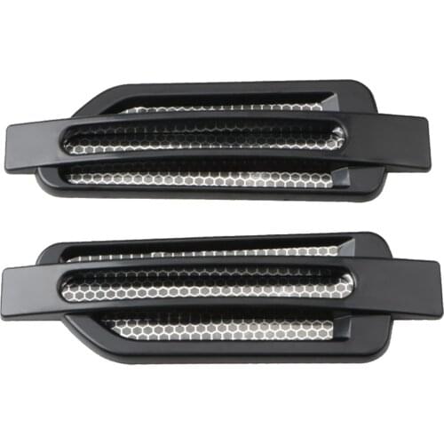 2 Pcs Universal Black Car Side Air Flow Vent Cover Intake Decoration Stickers Side Mesh Cover Hood Bonnet Car Styling