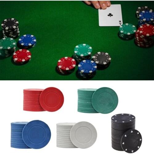 20pcs ABS Poker Chips Casino Baccarat Black Jack Chip Coins Poker Cards Game Mahjong Dice Chips No Face Value Blank Chip