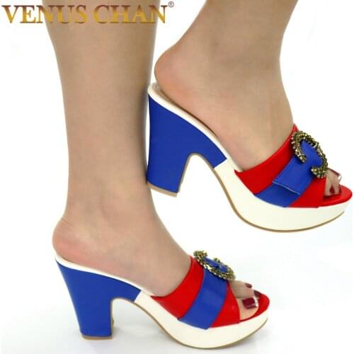 Latest Design Heels Slippers Women Sandals Summer Shoes Without Bag Pumps Super High Heels Italian Women Wedding for Party Shoes