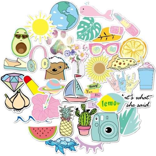 35 pcs VSCO Stickers Pink Cute Sticker Cup Laptop Skateboard Waterproof Stickers