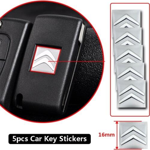 5Pcs 16mm Remote Car Key Stickers Emblem Logo Accessories For Citroen C4 C1 C5 C3 C6 C5 C8 DS C-ELYSEE VTS C4l Xantia DS3 Xsara