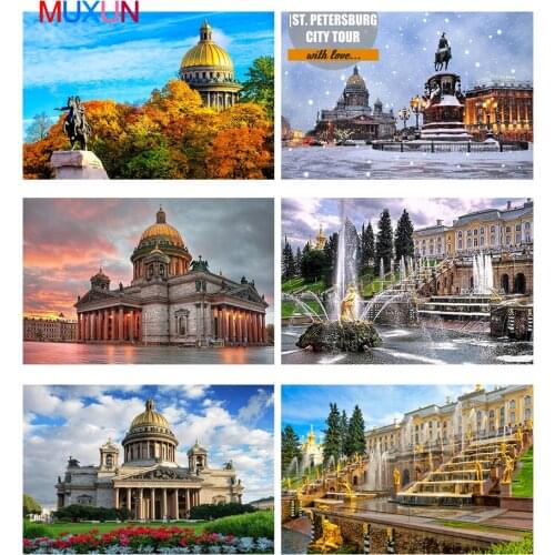 Diamond Painting Saint Petersburg Rhinestone Cross Stitch Full Square Diamond Embroidery City Diamond Mosaic Home Decor Rp596