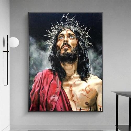 Abstract Portrait Of Jesus Canvas Paintings On the Wall Art Posters And Prints Jesus Art Canvas Pictures For Living Room Cuadros