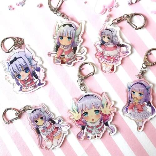 Anime Collection Miss Kobayashis Dragon Maid Acrylic Keychain Comic Figure Kobayashis Dragon Maid Dragon Girl Connor Keychain