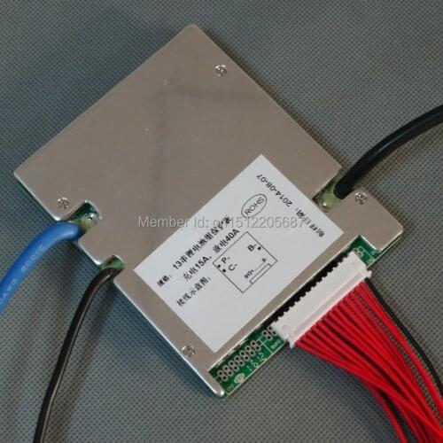 Free Shipping 48V 40A BMS 13S 48V(54.6V) li-ion battery BMS PCM 40A continuous 100A peak discharge With balance function