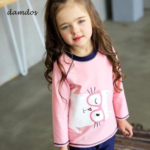 Bikini 2019 Girls Swimsuit Swimwear for Girls Long Sleeve Bathing Suit Sport Shirt Cover up Two Piece Kids Beach Dress Biquini