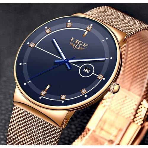 Watch Men LIGE Fashion Mens Watches Top Brand Luxury Ultra Thin Quartz Wristwatch Male Waterproof Gold Clock Relogio Masculino