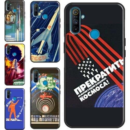 CCCP Soviet Space Propaganda Art Cover For OnePlus 9R 8T Nord 7 8 9 Pro Case For Realme 8 Pro 6 7 Q3 C3 C11 C21 C15 GT Neo
