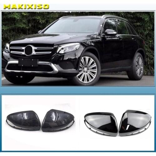 For Mercedes-Benz C S E GLC G Class AMG W205 X253 W222 W213 W238 Rearview Mirror Cover Bright Black Replacement 2014 - 2019 LHD