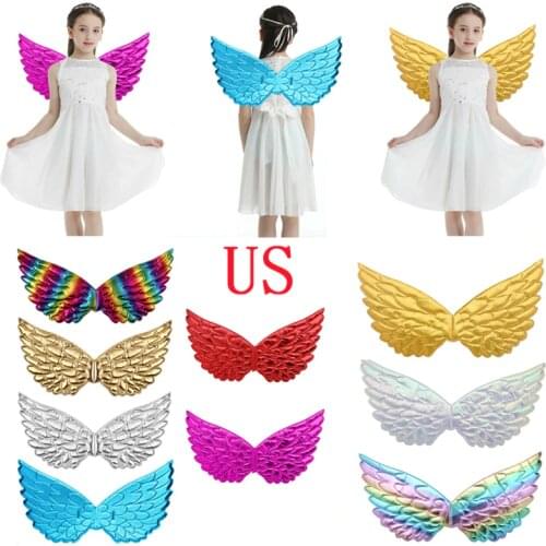 Kids Children Halloween Cosplay Angels Costume Lightweight Angel Wings Masquerade Party Stage Performance Fancy Dress Photo Prop