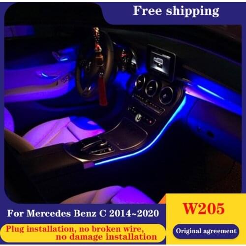 For Mercedes Benz C MB W205 GLC 2014~2020 Dashboard Interior OEM Original Factory Atmosphere advanced Ambient Light