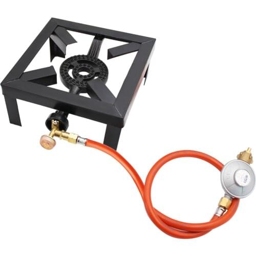 8000W Gas Stove Boiling Ring Cast Iron Burner Large LPG Stove Outdoor Cooker Iron Frame Portable Fire Control Stove for Camping