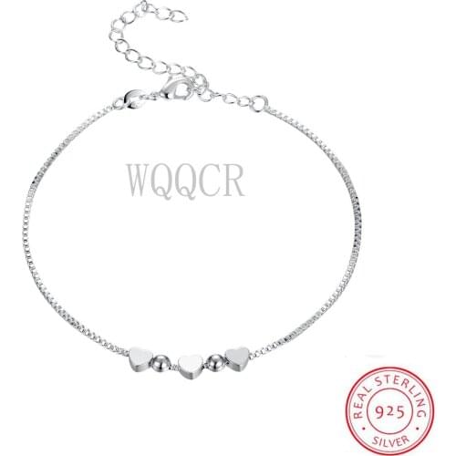 Hot Sale Real 925 Silver Love Heart Bracelet For Women Wedding Lover Bracelets Luxury Jewelry Gifts