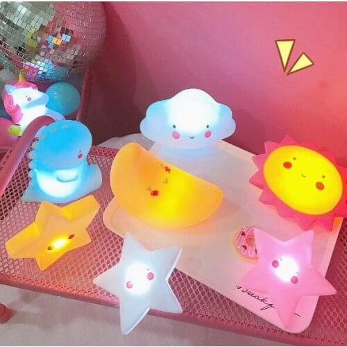 Ins New Unicorn Five-pointed Star Night Light Leilong Tyrannosaurus Luminous Toy Bedside Night Light Wake Up Light