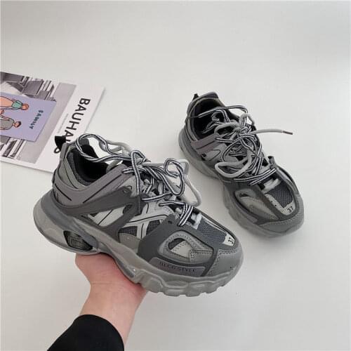 Streetstyle Ulzzang Women Men Chunky Sneakers 2021 Breathable Designer Unisex Sport Shoes Classic Ladies Trainers Plus Size 42