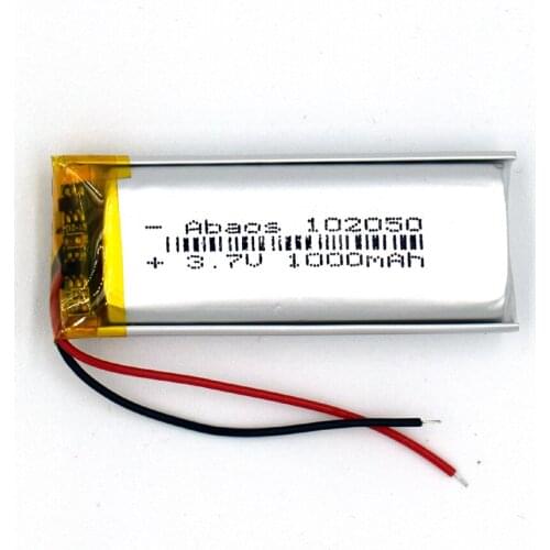 2pcs 3.7V 1000mAh Li-polymer Rechargeable Battery lithium Li-Po ion for MP3 MP4 KTV family microphone with GPS102050