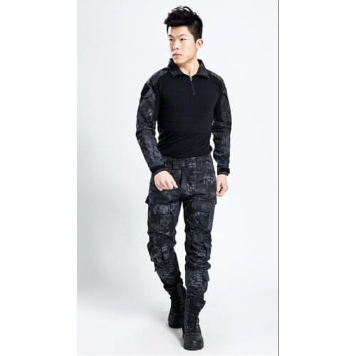 Brand Free shipping,Black quality army frog suit,tactical military uniforme multicam men sets,acu,cp,mandrake combat