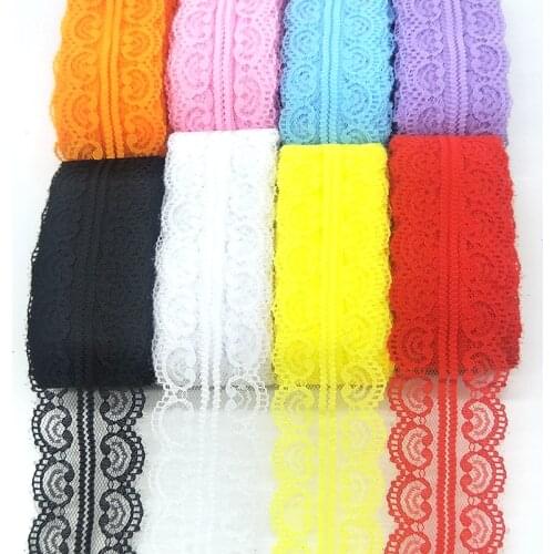 New 10 Yards High Quality White Lace Ribbon Tape 46MM Lace Trim DIY Embroidered For Sewing Decoration African Lace Fabric Ribbon