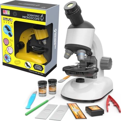 New 1100 rotating head childrens microscope puzzle scientific experiment 1200 times high-definition high-power microscope
