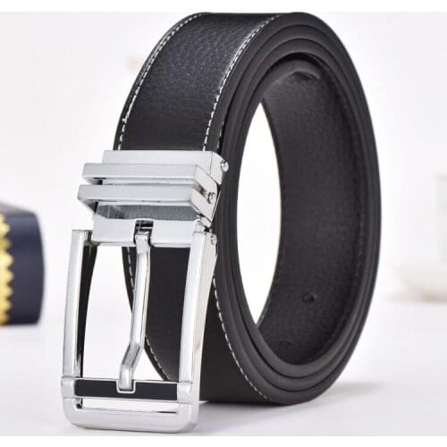 New Mens Leather Belt Pin Buckle Stylish Guys Casual Waistband Leather All-match Fashion Belt Designer Men Belt