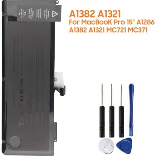 Original Replacement Battery A1382 A1321 For Mac MacBook AirA1286 MC721 MC371 A1382 A1321 Authentic Tablet Battery 77.5Wh