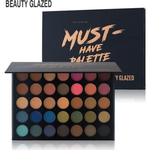 Beauty Glazed 35 Color Matte Eyeshadow Palette Glitter Eye Shadow Waterproof Long Lasting Make Up Pallet Nude Shimmer Eyeshadow