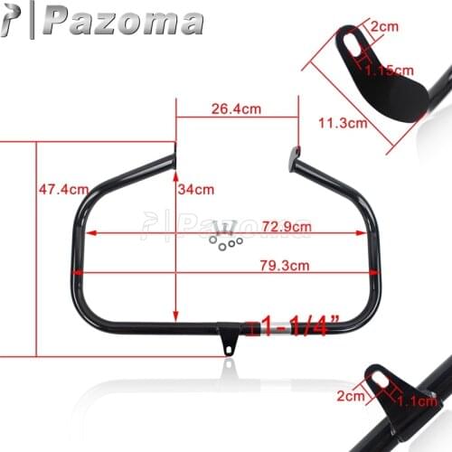 Pazoma Black Motorcycle Steel Highway Front Crash Bar Engine Guard Protection For Harley Softail FL 1986-1999