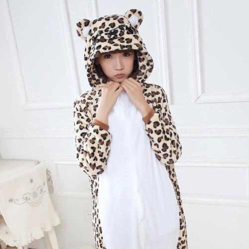 Kigurumi Leopard Bear Pajamas Animal Party Cosplay Costume Flannel Onesies Game Cartoon Animal Sleepwear