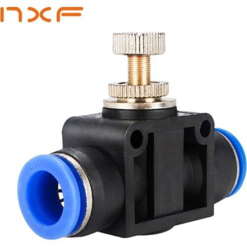 Pneumatics Air Throttle Valve Speed Control Quick Hose Tube Water Fitting Connector Pneumatic Fittings Adjust 4mm 6mm 8mm 10mm