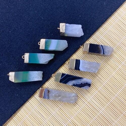 1pcs Natural Stone Agate Pendant Charm Pendant Used for IDY Jewelry Making Necklace Bracelet Jewelry Accessories 12x30-12x45mm