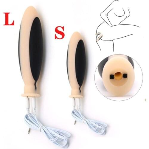 Electric Shock Silicone Anal Vaginal Plug Big Dildo Butt Plug Prostate Massager BDSM Electro Stimulation Sex Toys For Men/Women