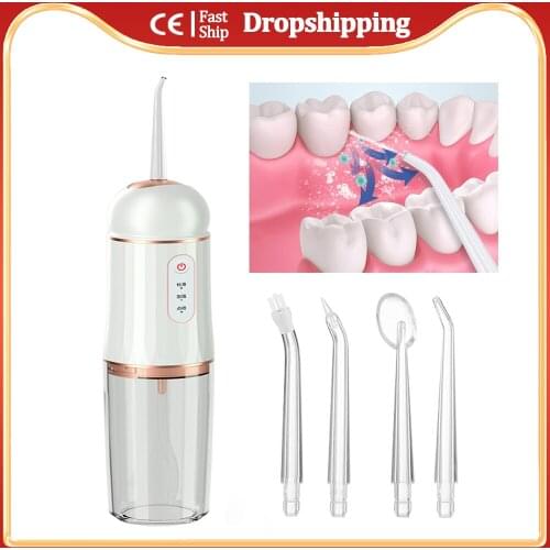 Dental Water Jet Flosser Thread Oral Irrigator For Teeth Whitening Cleaning 4 Nozzle Home Tooth Cleaner Care Device Tools