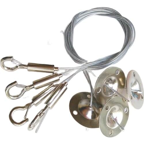 Industrial Tools Steel Wire Rope with lock Hook for Lighting Hanging Ceiling Mount Hanger 4PCS [Tiangreen]