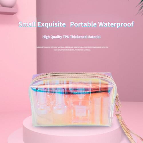 Laser Color Transparent TPU Makeup Bag Female Collection Case Waterproof Case Beauty Wash Organizer Toiletry Storage Kit Bags