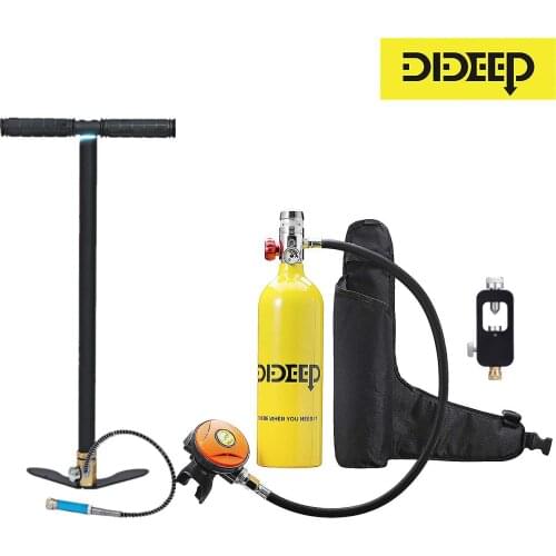 DIDEEP X4000 1L Scuba Diving Tank Set Mini Oxygen Cylinder Respirator Air Tank Hand Pump for Snorkeling buceo Diving Equipment