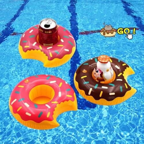 Rooxin Inflatable Drink Beer Holder Donut Cherry Cup Holder for Pool Float Swimming Ring Beverage Holder Water Fun Party Acces