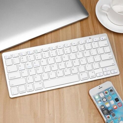 Silver Ultra-slim 78 Keys Wireless Bluetooth Keyboard For Air for ipad Mini for Mac Computer PC Macbook iBook
